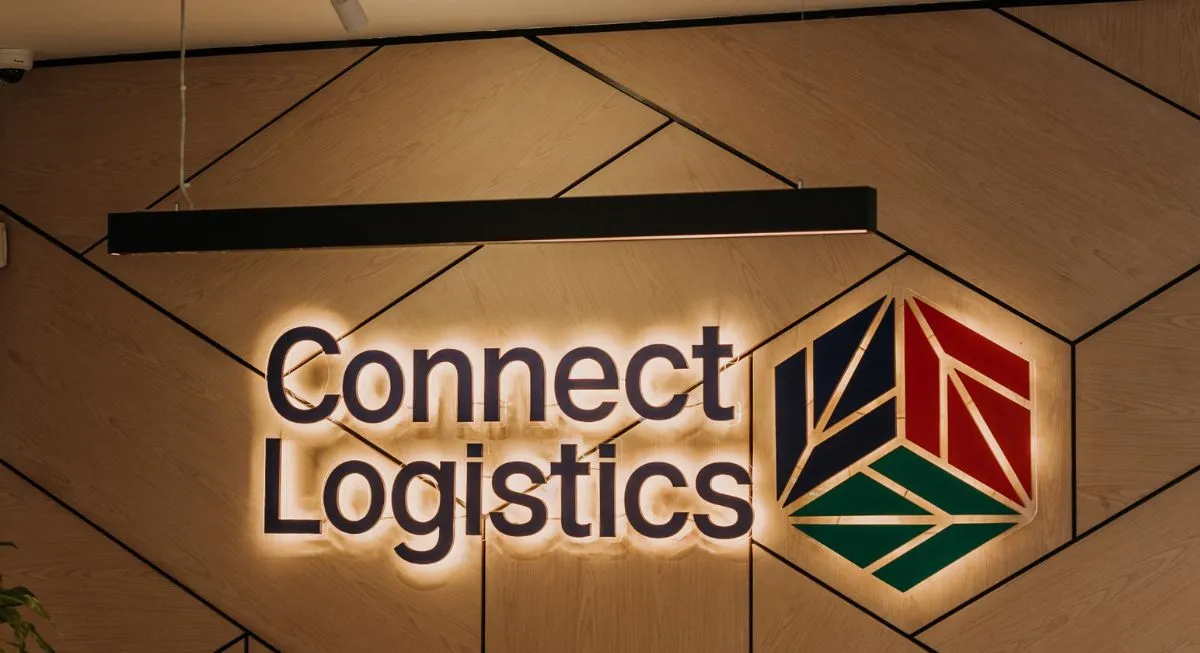 Connect Logistics parked at an industrial loading site indicating the company's logistics and transportation services.